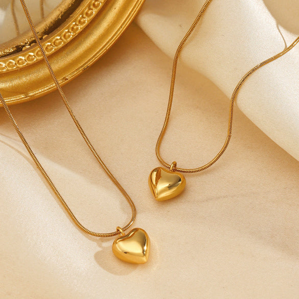 Necklace Stainless Steel Titanium Steel Heart Shape Electroplating Women's