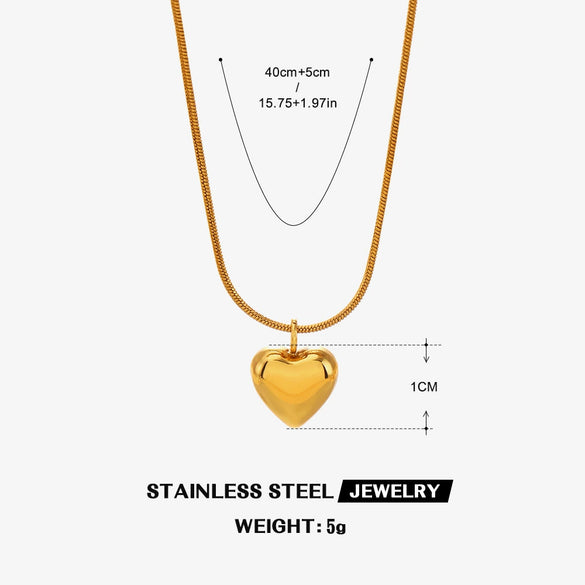 Necklace Stainless Steel Titanium Steel Heart Shape Electroplating Women's