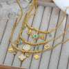 Necklace Stainless Steel Titanium Steel Hiphop Style Irregular Small Sun Turquoise Pendant With Flower And Leaf Patterns Electroplated Snake Bone Chain For Women