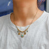 Necklace Stainless Steel Titanium Steel Hiphop Style Irregular Small Sun Turquoise Pendant With Flower And Leaf Patterns Electroplated Snake Bone Chain For Women