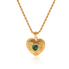 Necklace Stainless Steel Titanium Steel Inlaid Heartshaped Zircon Geometric Ins Style Women's