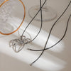 Necklace Stainless Steel Titanium Steel Ins Style Hammered Simple Line Flower Design