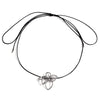 Necklace Stainless Steel Titanium Steel Ins Style Hammered Simple Line Flower Design