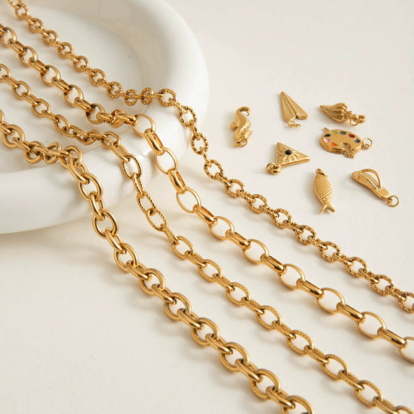 Necklace Stainless Steel Titanium Steel 18K Gold Electroplated Light Luxury Nonfading