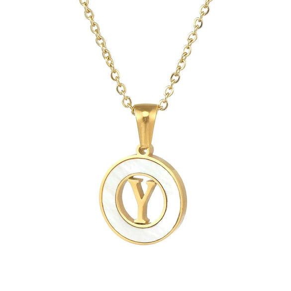 Necklace 316L Stainless Steel 316L Stainless Steel Letter Pattern Cross Chain Vacuum Plated For Women