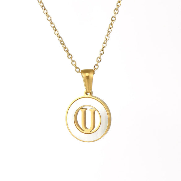 Necklace 316L Stainless Steel 316L Stainless Steel Letter Pattern Cross Chain Vacuum Plated For Women