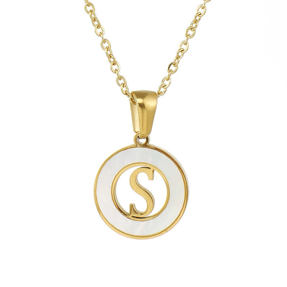 Necklace 316L Stainless Steel 316L Stainless Steel Letter Pattern Cross Chain Vacuum Plated For Women