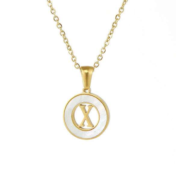 Necklace 316L Stainless Steel 316L Stainless Steel Letter Pattern Cross Chain Vacuum Plated For Women