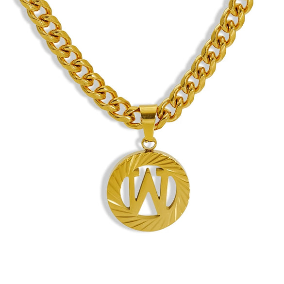 Necklace 316L Stainless Steel 316L Stainless Steel Letter Pattern Hip Hop Electroplating