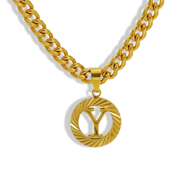 Necklace 316L Stainless Steel 316L Stainless Steel Letter Pattern Hip Hop Electroplating