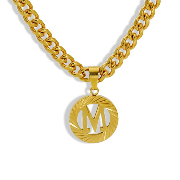 Necklace 316L Stainless Steel 316L Stainless Steel Letter Pattern Hip Hop Electroplating