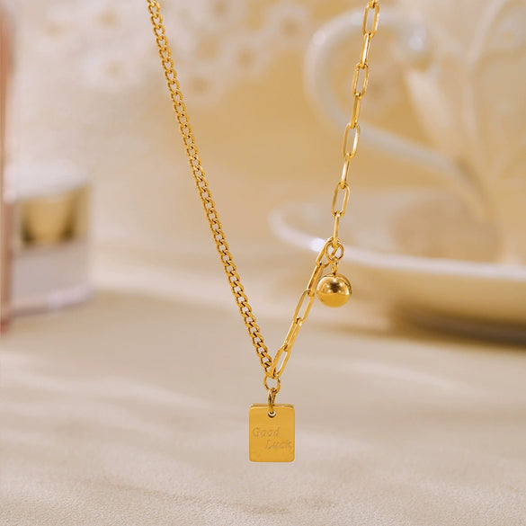 Necklace 316L Stainless Steel 316L Stainless Steel Light Luxury Letter Geometric Electroplating