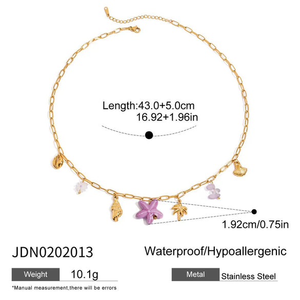 Necklace Stainless Steel Titanium Steel Marine Elements Electroplating Women