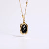 Necklace Stainless Steel Titanium Steel Medieval Vintage Magic Mirror Rose Flower Stereo