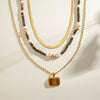 Necklace Stainless Steel Titanium Steel Natural Geometric Electroplating