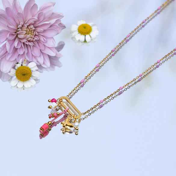 Necklace Stainless Steel Titanium Steel Oil Dropping Style Electroplating