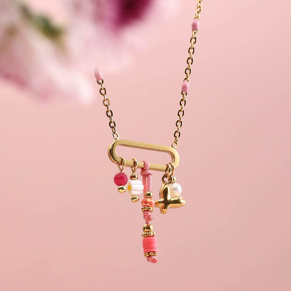 Necklace Stainless Steel Titanium Steel Oil Dropping Style Electroplating
