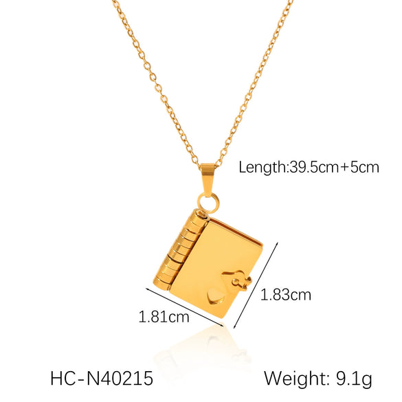 Necklace Stainless Steel Titanium Steel Openable Pendant Love Letter Geometric Electroplating O Word Chain Nonfading Jewelry For Women