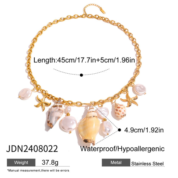 Necklace Stainless Steel Titanium Steel Pearl Multipendant Geometric Electroplating Women's Jewelry