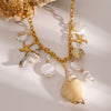 Necklace Stainless Steel Titanium Steel Pearl Multipendant Geometric Electroplating Women's Jewelry
