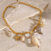 Necklace Stainless Steel Titanium Steel Pearl Multipendant Geometric Electroplating Women's Jewelry