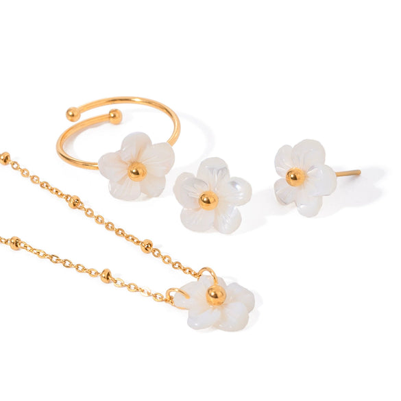 Necklace Stainless Steel Titanium Steel Plants And Flowers Electroplating Design