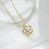 Necklace Stainless Steel Titanium Steel Retro Flower Enamel Colorful Oil Drop Electroplating Pendant For Women