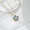 Necklace Stainless Steel Titanium Steel Retro Flower Enamel Colorful Oil Drop Electroplating Pendant For Women