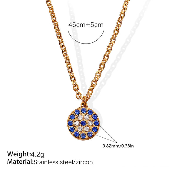 Necklace 316L Stainless Steel 316L Stainless Steel Round Pendant Electroplating Women's Fashion