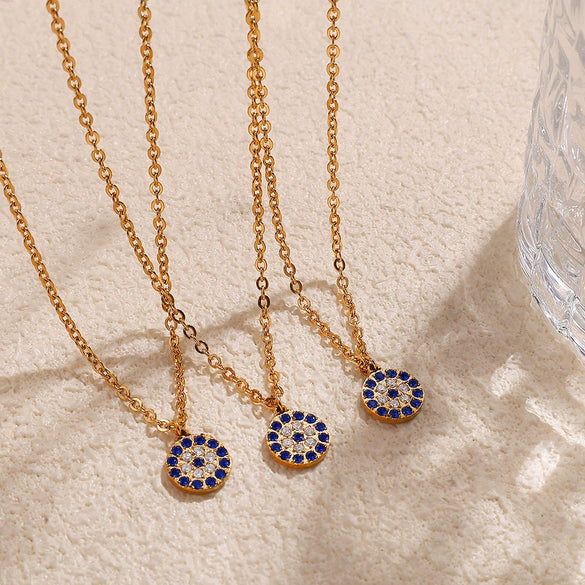 Necklace 316L Stainless Steel 316L Stainless Steel Round Pendant Electroplating Women's Fashion