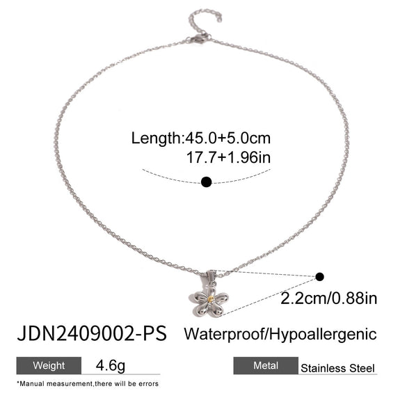 Necklace Stainless Steel Titanium Steel Small Flower Pendant Electroplating Jewelry