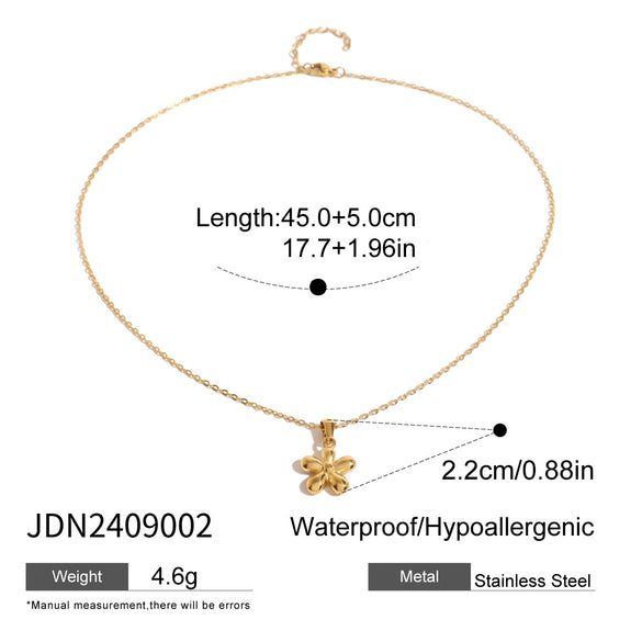 Necklace Stainless Steel Titanium Steel Small Flower Pendant Electroplating Jewelry