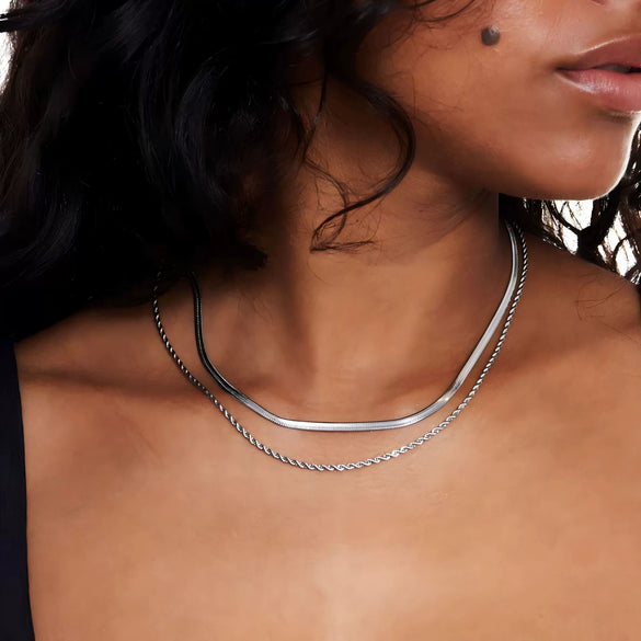 Necklace Stainless Steel Titanium Steel U Shape Cuban Chain Electroplating Women's