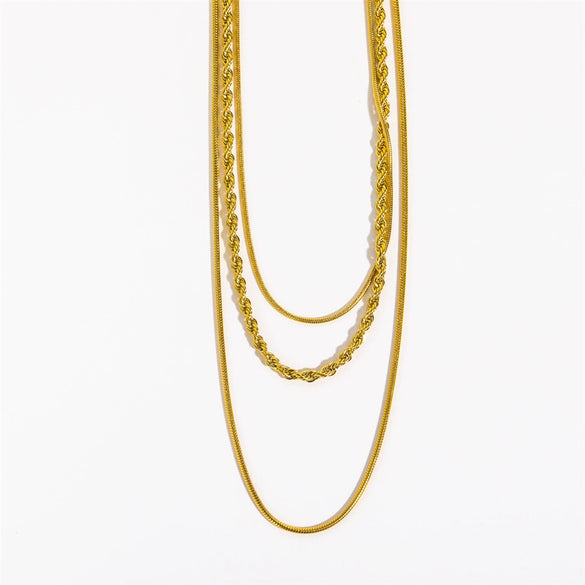 Necklace Stainless Steel Ushaped Ins Style Snake Bone Chain Electroplating