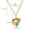 Necklace Stainless Steel Zircon Pearl Antique Love Pendant Geometric Electroplated