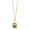 Necklace Stainless Steel Zircon Pearl Antique Love Pendant Geometric Electroplated