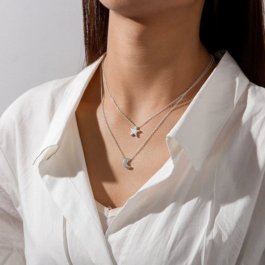 Necklace Star Moon Pendant Necklace Short Clavicle Chain Fashion Popular Jewelry Women
