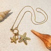 Necklace Starfish Pearl Titanium Steel U Shaped Retro Electroplated Minimalist Cross Chain