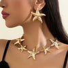 Necklace Starfish Pendant Iron Geometric Style Electroplating For Women