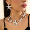 Necklace Starfish Pendant Iron Geometric Style Electroplating For Women
