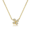 Necklace 925 Sterling Silver Four Leaf Clover Petal 14K Gold Plated