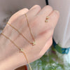 Necklace 925 Sterling Silver Four Leaf Clover Petal 14K Gold Plated