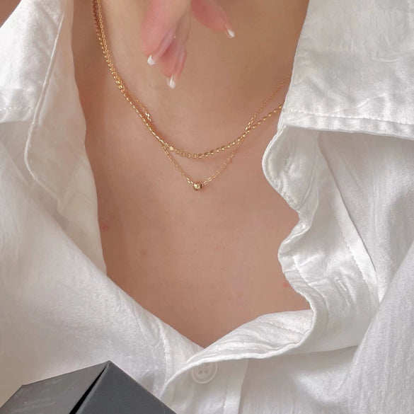 Necklace 925 Sterling Silver Geometric Cold Simple Niche Chic Style