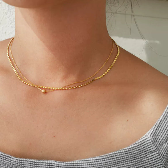 Necklace 925 Sterling Silver Geometric Cold Simple Niche Chic Style