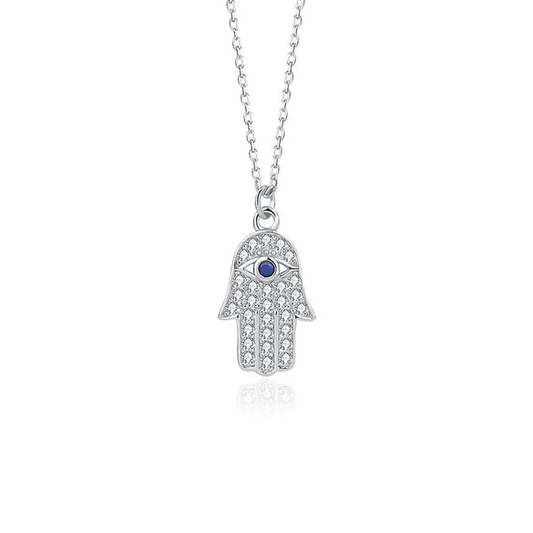 Necklace 925 Sterling Silver Geometric Electroplating Devil's Eye Pendant