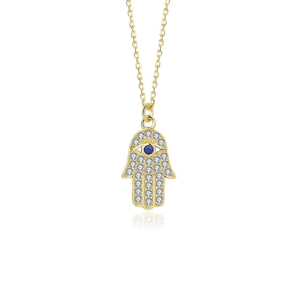 Necklace 925 Sterling Silver Geometric Electroplating Devil's Eye Pendant
