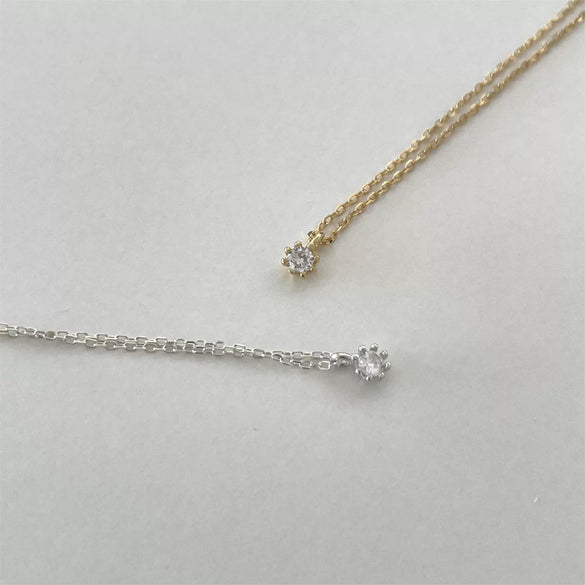 Necklace 925 Sterling Silver Geometric Electroplating Plant Flowers Style