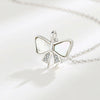 Necklace 925 Sterling Silver Geometric Heart Bow Design