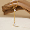 Necklace 925 Sterling Silver Geometric Microinlay Water Drop Zircon Yshaped Tassel Chain Unisex