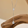 Necklace 925 Sterling Silver Geometric Microinlay Water Drop Zircon Yshaped Tassel Chain Unisex